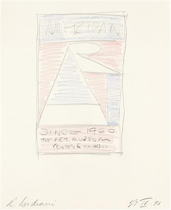 ROBERT INDIANA Group of 4 drawings relating to ART projects.
